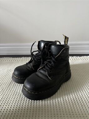 Vintage 1990s Doc Martens Black Leather Platform Boots